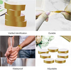 REHALY 1400 Pcs Neon Wristbands for Events - Waterproof Paper Bracelets in Colored Adhesive Bands for Concerts (Gold)