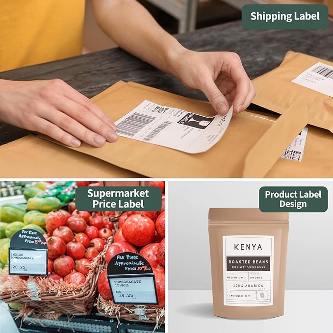 [5000Labels] 4"x6" Shipping Label 20 Rolls, 4-x-6-inch Thermal Label Paper, Compatible with Zebra 2844 Brother Rollo Direct Thermal Printer
