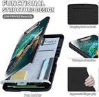 Clipboard with Storage,Clip Boards 8.5X11 with Storage & Pen Holder,Heavy Duty Plastic Nursing Clipboards Foldable,Coaches Clipboard Folder Case,School Office Supplies，Green Sea Turtle