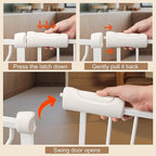 Extra Wide Baby Gate 48.03-52.76 Pressure Mounted,Child Dog Pet Safety Gates with Walk Through Door for Doorways Stairs No Drilling in Door,White