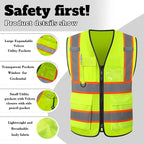 Custom Safety Vest High Visibility Reflective Vests with Logo Pockets Men Women Customize 2 two tone Work Vest Construction
