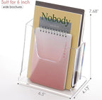 Acrylic Brochure Holder 6X8 Inches Clear Acrylic Flyer Holder Brochure Holder Sign Holder Pamphlet Holder Menu Holder Display Stand 1 Pack For Weddings Offices Exhibition Restaurants Hotel Etc…