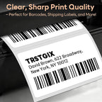 4" x 2" Direct Thermal Labels, Strong Adhesive Barcode & Return Address Stickers Compatible with Zebra, Rollo, Munbyn & Most Desktop Thermal Printers (12 Rolls / 9,000 Labels), TRSTGIX