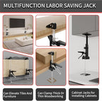 2 Pack Cabinet Jacks, 3rd Hand Support System with 360 LBS Capacity, Adjustable 0 to 23.6 inches for Multifunctional Furniture Lifter Jacks for Wall Tile Height Adjuster Handheld Tool
