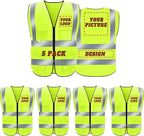 BeautyWill Custom Safety Vest Logo Class 2 High Visibility Reflevtive Vest Outdoor Protective Workwear