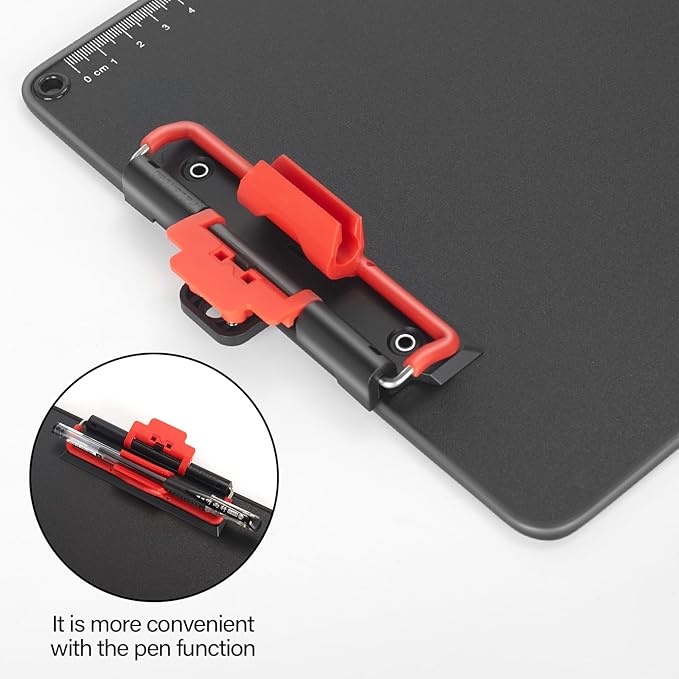 Clipboards with Pen Holder A4 Size 12.5x9 Inch Aluminum Protection Edge Clip Board for Classrooms, Offices, School, Doctor, Coaches [Upgraded Clip] (Black, 2 Pack)