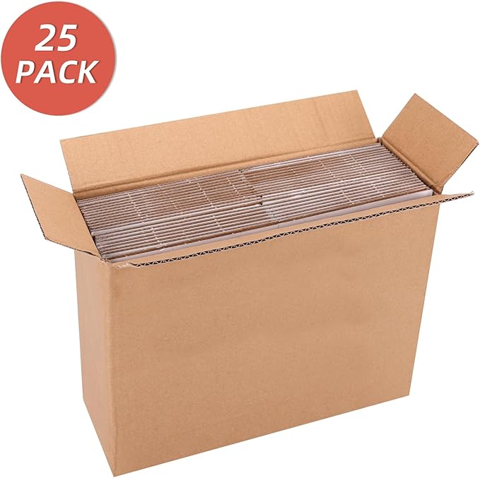 25 Pack Small Shipping Boxes 6x6x3 Inches, White Corrugated Cardboard Box for Shipping, Packing, Business, DIY