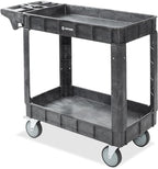Dryser Utility Cart with Wheels, 40" x 17" Heavy Duty 550 lb. Capacity with Shelves - 2 Tier Rolling Cart with Four 5" Swivel Casters for Warehouse, Garage, Cleaning