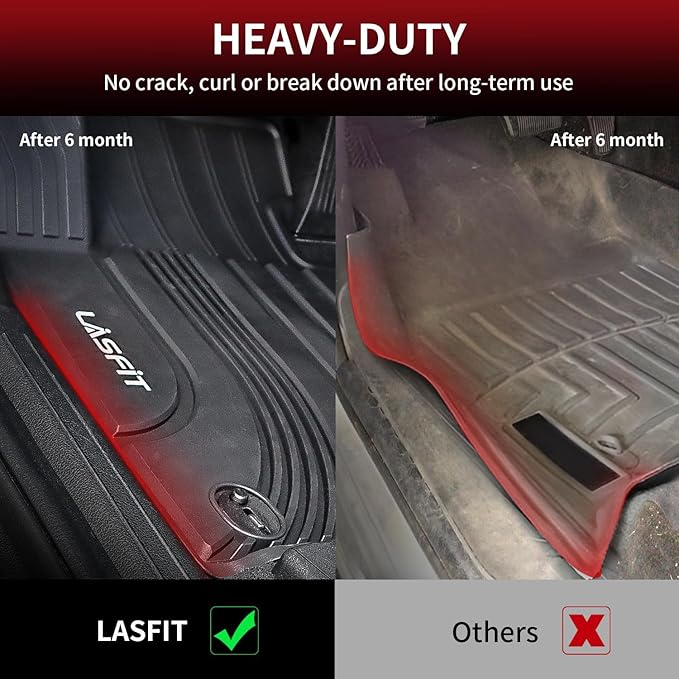 LASFIT Floor Mats for Hyundai Elantra 2026 2025 2024 2023 2022 2021 (Only Fit Gas & Automatic) & Elantra N 2022-2025 (Only Fit Automatic) Custom Fit TPE All Weather Floor Liners Car Mats, Black