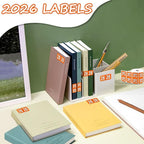 500 Pcs 2026 Year Stickers, Waterproof File Folder Labels, Self-Adhesive Rectangle Tabs for End Folders and Envelopes, Number Tabs, Office and Home Supplies (Orange)