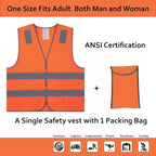 Orange Safety Vests 10 Pack,Reflective High Visibility Construction Working Vest for Men,Woman,Pockets,Hi Vis Mesh and Neon Silver Strip