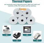 AUEAR, Thermal Cash Register POS Paper Rolls, 2 1/4" x 230' - BPA Free (100 Pack)