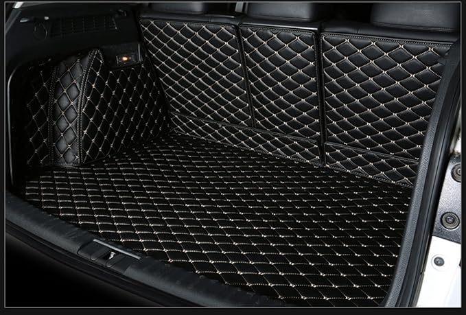 Custom Fit Pet Dog Cover Trunk Cargo Liner Floor Mats for Mercedes G Wagon W463 G350 G500 G55 G63 2007-2018 All Weather Cargo Mat Full Coverage Black w/Gold Stitching