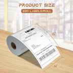 MFLABEL 4x6 Direct Thermal Shipping Labels - 6 Rolls, 220 Labels/Roll, Perforated Postage Paper with Alignment Hole, Compatible with 4XL LabelWriter 1744907 & 1755120, Rollo for USPS, UPS