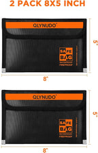 Small Fireproof Document Bag (8x5", External Size), 2-Pack Fireproof Money Bag for Cash with Waterproof Zipper, Fireproof Pouch Set