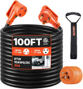 VEVOR 100 FT RV Extension Cord, 30 Amp, 125V 2500W Heavy Duty STW 10/3 Gauge Wire, NEMA TT-30P Male NEMA TT-30R Female Plug, with LED Power Indicator, Handle, 15A Adapter, for RV Trailer, ETL Listed