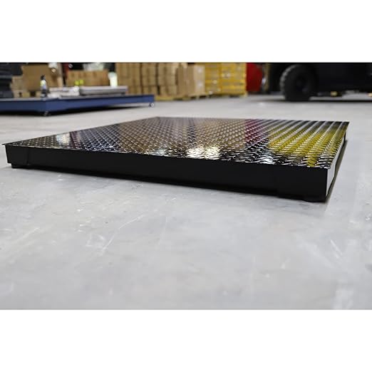 Liberty Scales Industrial Floor Scale, Accurate Digital Pallet Scales with Metal Indicator and Printer for Warehouse or Shipping Weighing, 48” x 48” (4’ x 4’) Size 10000 lbs x 1 lb Capacity
