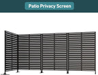 Modern Shade Metal Privacy Screen 72" H x 48" W, Freestanding Decorative Outdoor Privacy Fence Panels for Instant Privacy & Space Division, Patio Screens for Patios Outside Outdoor, Black, 4 Panel