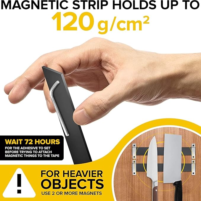 X-bet MAGNET Adhesive Magnetic Strip for Knives Kitchen with Multipurpose Use as Knife Holder, Knife Rack, Knife Magnetic Strip, Knives Bar, Tool Holder for Garage and Kitchen Organizer