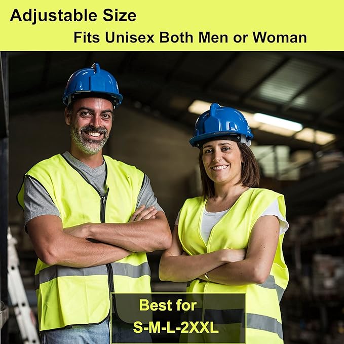 Safety Vests 10 Pack - Yellow Reflective High Visibility Construction ANSI Class 2 Work Vest for Men,Woman,Hi Vis Vest Mesh and Neon Silver Strip