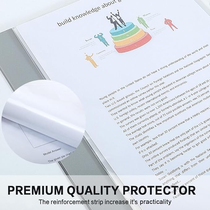 Sheet Protectors, HERKKA 600 Pack Upgrade Clear Plastic Page Protectors Sheet Reinforced 11-Hole Fit for 3 Ring Binder Fits Standard 8.5 x 11 Paper, 9.25 x 11.25 Top Loaded, Non-Acid