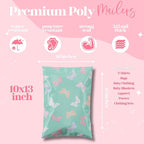 10x13 Designer Poly Mailer 100 Pack Heavy Duty Waterproof Self Seal Shipping Bags for Small Business Large Mailing Envelopes Bulk Tear Resistant Packaging Butterfly