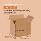 AVIDITI 14 x 10 x 10 Corrugated Cardboard Boxes, Medium 14"L x 10"W x 10"H, Pack of 25 | Shipping, Packaging, Moving, Storage Box for Home or Business, Strong Wholesale Bulk Boxes, Kraft