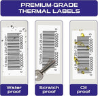 CEPRICO 2.25”X1.25” Direct Thermal Barcode Address Self Adhesive Perforated Waterproof White Sticker Label - Compatible w/Zebra Thermal Printers - FBA Shipping Labels - 12 Rolls (1000 Labels/Roll)