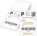 SJPACK 4" x 6" Thermal Labels, 2000 Fanfold Labels, Direct Thermal Shipping Label Compatible with Nelko, Rollo, Zebra, Brother, Orgbro, Munbyn, Jadens Shipping Label Printer, Commercial Grade