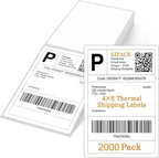 SJPACK 4" x 6" Thermal Labels, 2000 Fanfold Labels, Direct Thermal Shipping Label Compatible with Nelko, Rollo, Zebra, Brother, Orgbro, Munbyn, Jadens Shipping Label Printer, Commercial Grade