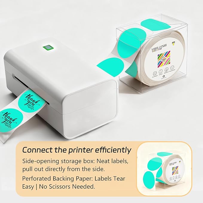 2 inch Dot Stickers Labels Circle Garage Sale Sticker 750Pcs Round Thermal Printer Stickers Printable Writable Price Labels for Yard Sale, Watercolor Green