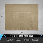 PIC AUTO Trunk Cargo Liner, Heavy Duty Rubber Floor Mats, Trimmable to Fit for Car, SUV, Van, and Trucks – All-Weather, Anti-Slip Backing, Easy to Clean, Durable and Long-Lasting (Large,Beige)