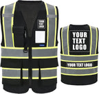 AYKRM Custom Logo Personalised Printed High Visibility Reflective 2 two tone work construction Safety Vest