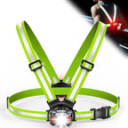 Running Lights for Runners, 500 Lumens Running Light with Rear Light, 45° Adjustable Tilt & IPX4 Waterproof Rechargeable Reflective Vest Gear for Night Walking/Cycling/Jogging/Hiking