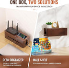Cinati Large Cable Management Box, 15.8" Wooden Cable Organizer for Floor Wires Storage, Wall Mount Cord Hider Box for Electrical Cord Management, Power Strip Wire Organization for Desktop Home Office