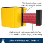 WM412 Retractable Belt Wall Mounted Yellow Crowd Control Barrier and Receiving End, 15' Authorized Access Only Belt