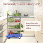 Furniture Dolly, Furniture Movers Dollies Heavy Duty,Large Moving Dolly Cart with 4 Wheels,24in-16in Hand Truck Folding Cart,360° Swivel Wheels Mute Portable 660lb Capacity,2 Pack,Blue