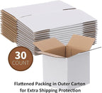 FARRAY Shipping Boxes 4x4x4 inches (Inner Size), 30 Pack Sturdy Kraft Corrugated Small Cardboard Boxes for Mailing Packing, White