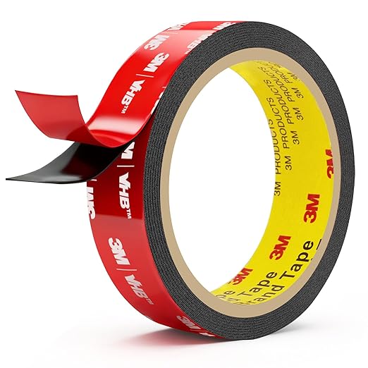 Double Sided Tape Heavy Duty 1in x 10ft, Heavy Duty Removable Mounting Tape, Adhesive Strips Double Sided Mounting Tape, Strong Foam Tape for Walls Picture Hanging Poster, Car, LED Strip Light