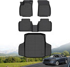 Hutisya-Floor Mats & Cargo Liner Set Fit for Honda Accord & Accord Hybrid 2023-2025 All Weather Protection Anti-Slip & Durable TPE Full Set Liners Automotive Accessories-Black