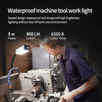 Flexible Work Light, Machine Light, Gooseneck Led Light IP66 Waterproof 800 Lumen 120 Volt 44Leds Screw Mounted Floodlights for Machine Tools Lathes and Workbenches