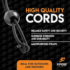 Xpose Safety Bungee Ball Cords 11" 100 Pack Heavy Duty Assorted Colors Black and White Stretch Rope with Ball Ties for Canopies, Tarps, Walls, Cable Organization