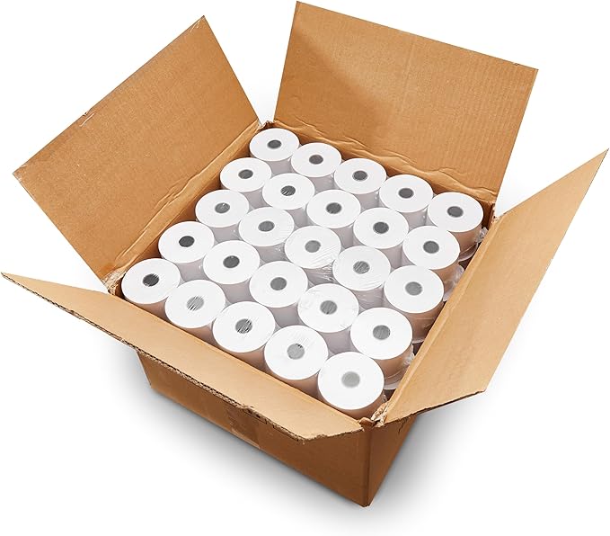 2 1/4" x 150' One Ply Bond Receipt Paper Rolls Compatible with most Citizen and Royal Cash Registers (Non-Thermal - Pack of 100)