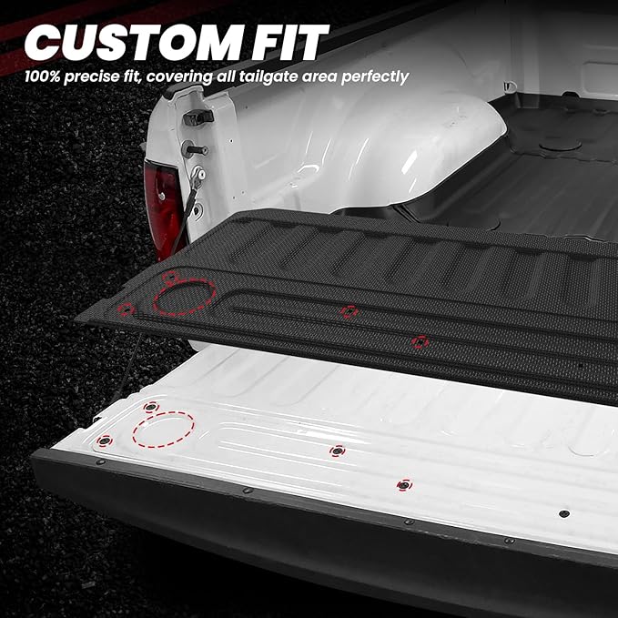LASFIT Tailgate Mat for Ram 1500 2009-2018, for Ram 2500/3500 2009-2025, for Ram 1500 Classic 2019-2024 Standard Tailgates, All Weather TPE Tailgate Protector Liner Replacement Accessories, Black