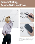 Mifuro Magnetic Glass Whiteboard，48"x36" Wall Mounted Frameless Dry Erase Board for Office, Home & School Ultra White