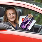 Car Registration and Insurance Holder, Leather Car Glove Box Organizer, Cool Car Accessories for ID, Driver's License Cards & Essential Document, business cards, Men&Women,Cool Wolf Moon