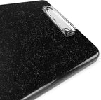 Clipboard with Storage Slim Folding for Nursing, Teachers, Coaches & Office, Plastic Heavy Duty with Pen Holder (9.5” x 13.5”) (Black White Splatter)