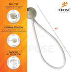 Xpose Safety Bungee Ball Cords 9" 25 Pack Heavy Duty White Stretch Rope with Ball Ties for Canopies, Tarps, Walls, Cable Organization