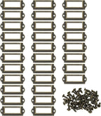 PATIKIL 60x24mm Metal Label Holders, 30 PCS Label Name Card Tag Frames with Screws for Office Library File Cabinets Shelves Wood Drawers Fabric Bins, Bronze