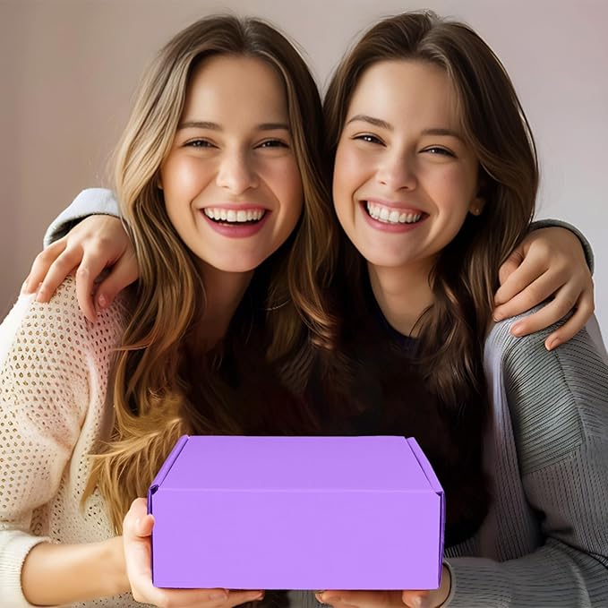 Small Shipping Boxes, 50 Pack Cardboard Box Corrugated Mailer Boxes Small Corrugated Boxes For Shipping Packaging Craft Gifts Giving Products, 6 x 4 x 1.6 Inches (Purple)
